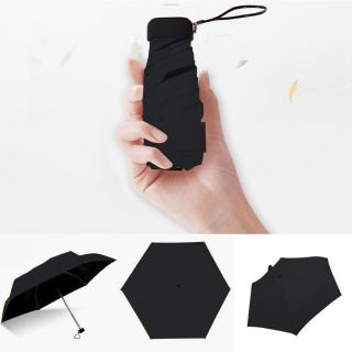Women Luxury Lightweight Umbrella Black Coating Parasol 5 Fold Sun Rai_1